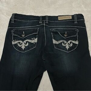 Urban Heritage Dark Jeans with Embellished Pockets